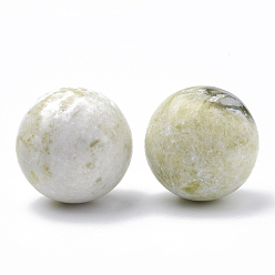 Pale Goldenrod Natural Yellow Mustard Jasper Home Decorations, Display Decorations, Round Ball, Pale Goldenrod, 47~50mm, 2pcs/Pair
