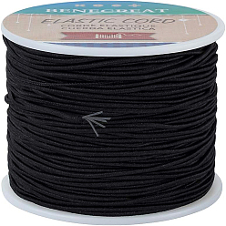Черный Прочный эластичный шнур, чёрные, 1.5 мм, 70 м / рулон