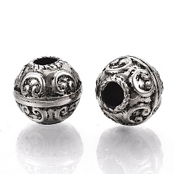 Античное Серебро Ccb пластиковые европейские бусины, бусины с большим отверстием, рондель, античное серебро, 17x15 мм, Отверстие : 5.5 мм , около 239 шт / 500 г