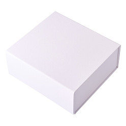Белый Складные прямоугольные подарочные футляры для хранения бумаги, шкатулки для хранения ювелирных изделий с магнитными крышками, белые, 20x18.2x8.3 см