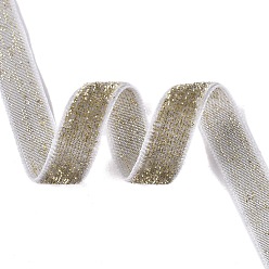 Gris Clair Ruban de velours simple face à paillettes scintillantes, Ruban en polyester et nylon avec cordon métallique, pour accessoires de vêtement, gainsboro, 3/8 pouces (10 mm), environ 218.72 yards (200m)/rouleau