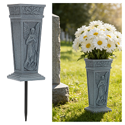 Grau Harzvase, Engel, Grau, 94.5x95x248 mm