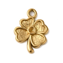 Настоящее золото 18K Ионное покрытие (ip) 304 подвеска из нержавеющей стали со стразами, цветок, реальный 18 k позолоченный, пригодный для стразов 1.3 мм, 19x14x2 мм, отверстие : 1.8 мм