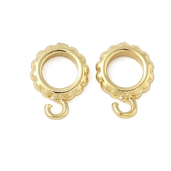 Настоящее золото 18K Поручни из латунной трубки, с петлей, долговечный, без свинца и без кадмия, реальный 18 k позолоченный, 9.5x7x2 мм, отверстие : 1.4 мм, внутренний диаметр: 4 мм