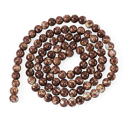 Brun Saddle 1 brins de peinture de cuisson perles de verre brins, ronde, selle marron, 8~8.5mm, Trou: 1~1.2mm, Environ 105~106 pcs/chapelet, 30.71~31.10 pouce (78~79 cm)