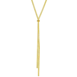 Golden Stainless Steel Herringbone Chains Lariat Necklace, Golden, 43.31 inch(110cm)