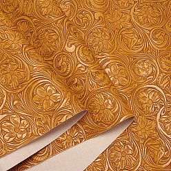 Оранжевый Ткань из ПВХ с цветочным узором, поделки товары для рукоделия, оранжевые, 1370x1 мм