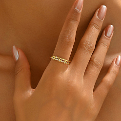 Золотой Латунные кольца-манжеты с микропаве и прозрачным цирконием для женщин, золотые, внутренний диаметр: 16~18 мм