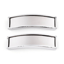 Нержавеющая Сталь Цвет Устойчивые к потускнению 201 подвески-слайдеры из нержавеющей стали с оправой в виде кабошона, полированный, прямоугольные, цвет нержавеющей стали, лоток : 39x9 мм, 42x12x5.5 мм, отверстие : 10x3 мм