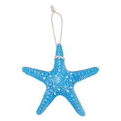 Light Sky Blue Hanging Resin Pendant Decorations, Mediterranean Style, Wall Decoration, Starfish, Light Sky Blue, 160x160x40mm