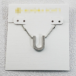 Letter U Латунные инициальные подвески-ожерелья для женщин, платина, Буква U, 15.75 дюйм (40 см)