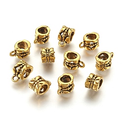 Античное Золото Тибетского стиля вешалки, бейлы, без кадмия, без никеля и без свинца, чашка, античное золото , 11.5x6x8 мм, отверстие : 2 мм, внутренний диаметр: 4.3x4.4 мм