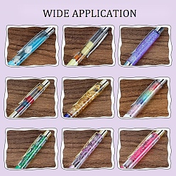 Pink Creative Empty Tube Ballpoint Pens, with Black Ink Pen Refill Inside, for DIY Glitter Epoxy Resin Crystal Ballpoint Pen Herbarium Pen Making, Golden, Pink, 140x10mm