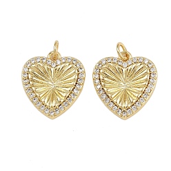 Настоящее золото 16K Латунные микро проложить кубического циркония подвески, сердце прелести, с целью перехода в кольце, реальный 16 k позолоченный, 18x16.5x3 мм, отверстие : 3.2 мм