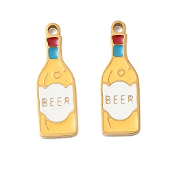 Золотистый 304 нержавеющей стальной эмали подвески, пиво, ионное покрытие (ip), реальный 18 k позолоченный, золотые, 18x6x1.5 мм, отверстие : 1.4 мм
