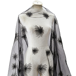 Noir 2 mètres de tissu gaze polyester à motif feux d'artifice, pour la décoration de costumes de spectacle sur scène, noir, 1300x0.3mm