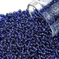 (2206C) Silver Lined Starry Night Blue Тохо 11/0 круглые бусины, японский бисер, (2206 c) серебристый звездный темно-синий, 11/0, 2.2 мм, отверстие : 0.8 мм, Около 1110 шт / 10 г