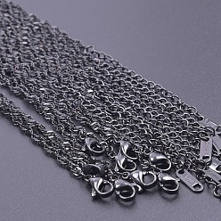 Черный 304 нержавеющая сталь 2.5 мм сингапурские цепочки ожерелья, чёрные