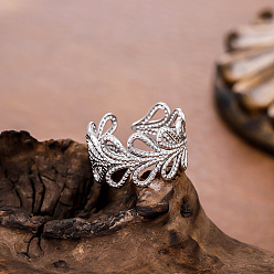 Нержавеющая Сталь Цвет 304 открытые кольца-манжеты из нержавеющей стали для женщин, лист, цвет нержавеющей стали, внутренний диаметр: 15~20 мм