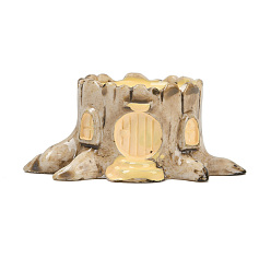 Цвет Древесины Искусственный домик на дереве украшения из смолы, для украшения домашнего офиса, деревесиные, 39.5x30.5x16.5 мм