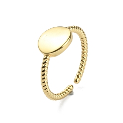 Золотой Латунное плоское круглое открытое манжетное кольцо, перстень для женщин, золотые, размер США 6 3/4 (17.1 мм)
