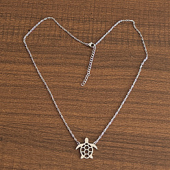 Turtle 201 подвесные из нержавеющей стали ожерелья, цвет нержавеющей стали, не тускнеет, черепаха, 17.72 дюйм (45 см), Pandent: 20x18.7 мм