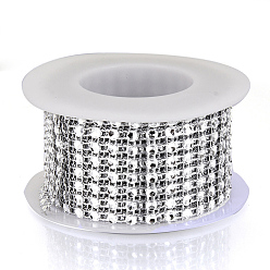 LightGrey 8 Rows Plastic Diamond Mesh Wrap Roll, Rhinestone Ribbon, with Spool, for Wedding, Birthday, Baby Shower, Arts & Crafts, Clear, 40x1mm, about 6.56 Feet(2m)/roll