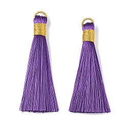 Сине-фиолетовый Полиэстер кисточка большие подвесные украшения, синий фиолетовый, 83 мм, отверстие : 8x6.5 мм