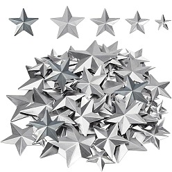 Платина 100шт 5 стили железные витрины украшения, металлический орнамент в виде звезды, платина, 25~53x27~53x0.1~4 мм, 20 шт / стиль