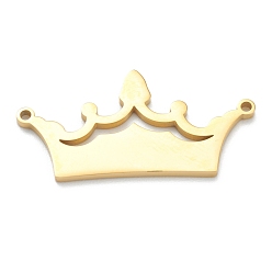 Real 18K Gold Plated Ion Plating(IP) 304 Stainless Steel Pendants, Crown, Real 18K Gold Plated, 15x30x1.5mm, Hole: 1.2mm