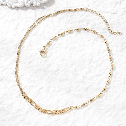 Золотой 304 Ожерелья из нержавеющей стали с градуированными цепочками разного размера, золотые, 15.83 дюйм (40.2 см)