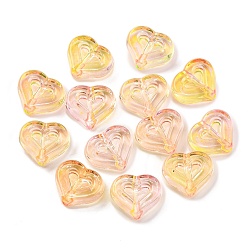 Розовый 704шт. двухцветные прозрачные акриловые бусины, сердце, туманная роза, 13x15x5 мм, отверстие : 1.8 мм, Около 704 шт / 500 г