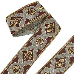 Верблюжий Жаккардовые ленты из синели, цветочный узор, верблюжие, около 3-3/8~3-1/2 дюйма (85~88 мм), около 5.47 ярдов (5 м) / комплект