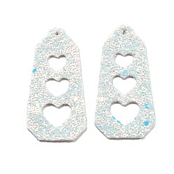 Сердце Большие кожаные подвески, с железным кольцом, коллекция ко дню святого валентина, сердце, 62.5x31x2 мм, отверстие : 1.6 мм