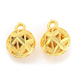 Golden Rack Überzug Messing Charme, cadmiumfrei und bleifrei, langlebig überzogen, hohler Blumencharme, golden, 13.5x10 mm, Bohrung: 1.8 mm