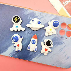 Spaceship Непрозрачные кабошоны из смолы, космонавт/ракета/планета, разноцветные, космическая тема шаблон, 23~27x14~22 мм