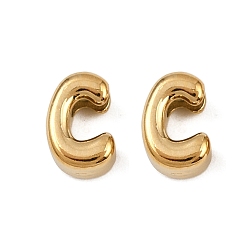 Letter C 304 прелести нержавеющей стали, буквы, ионное покрытие (ip), реальный 18 k позолоченный, буква С, 7.5x4.5x3.5 мм, отверстие : 1.8 мм