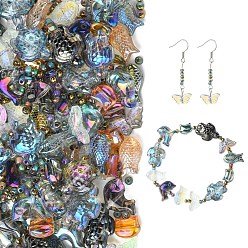 Mixed Color 620Pcs 13 Styles Electroplate Glass Beads, Mixed Styles, Mixed Shapes, Mixed Color, 3~18x3~15x2~7.5mm, Hole: 0.8~1.2mm, 620pcs/set