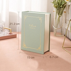 Светло-зеленый Дорожные ювелирные наборы из искусственной кожи, коробки для хранения книг в форме коробок, Для кольца, серьга, Ожерелье, светло-зеленый, 21.2x15x6.7 см