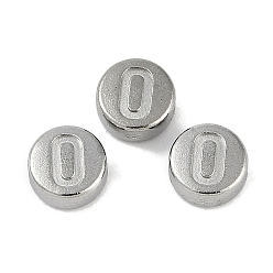 Нержавеющая Сталь Цвет Антикоррозийные 304 шарики из нержавеющей стали, плоские круглые с номером 0, цвет нержавеющей стали, 7x3.8 мм, отверстие : 1.8 мм