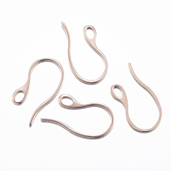 Mixed Color 304 Stainless Steel Earring Hooks, Ear Wire, with Horizontal Loop, Mixed Color, 22x11.5x1mm, 18 Gauge, Hole: 2.5x3.5mm