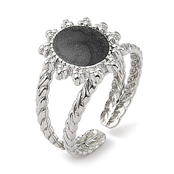 Нержавеющая Сталь Цвет 304 эмалированные открытые манжеты из нержавеющей стали для женщин, овальные, цвет нержавеющей стали, внутренний диаметр: регулируемый