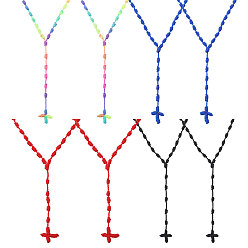 (52) Непрозрачная лаванда 8шт. 4 цвета нейлоновый крестик-подвеска четки бусы, разноцветные, 23.62 дюйм (60 см), 2 шт / цвет