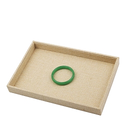 Бежевый Поднос для ювелирных изделий из льняного материала, прямоугольные, бежевые, 34.5x23.5x3 см