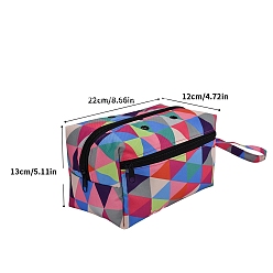 Rectangle Оксфордская сумка для вязания на молнии, органайзер для хранения пряжи, сумка для крючков и спиц, прямоугольные, 12x22x13 см