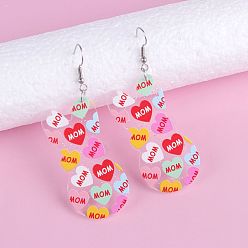 Кролик Подвески из акрила с пасхальным принтом, платина, кролик, 77x28 мм