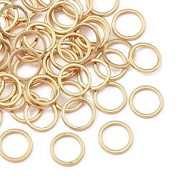 Real 18K Gold Plated SHEGRACE Brass Beads, Large Hole Beads, Round Ring, Lead Free & Cadmium Free & Nickel Free, Real 18K Gold Plated, 10x1.2mm, Hole: 8mm