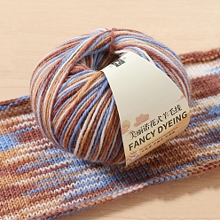 Разноцветный Пряжа шерстяная радужная сегментная окрашенная, нитки для ручного вязания, для детского свитера, шарфа, ткани, рукоделия, ремесла, красочный, 3~5 мм