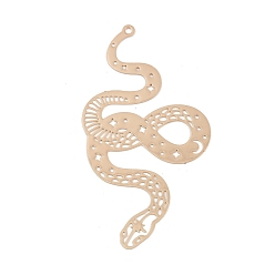 Light Gold Латунные большие кулоны, змеиные чары, без кадмия, без никеля и без свинца, золотой свет, 60x32x0.4 мм, отверстие : 1.8 мм