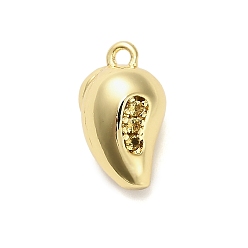 Mango Латунные микро проложить кубического циркония подвески, фруктовые прелести, стойки покрытие, долговечный, без свинца и без кадмия, манго, 12.5x7.5x6.5 мм, отверстие : 1.2 мм